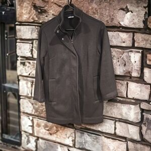 Lands'end womens fleece black coat sz S 6 8